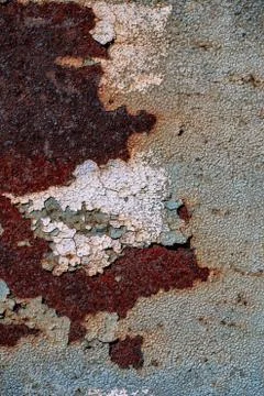 Texture of rusty iron, cracked paint on an old metallic surface, sheet of rus Stock Photos