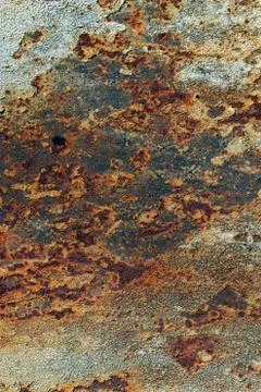 Texture of rusty iron, cracked paint on an old metallic surface, sheet of rus Stock Photos