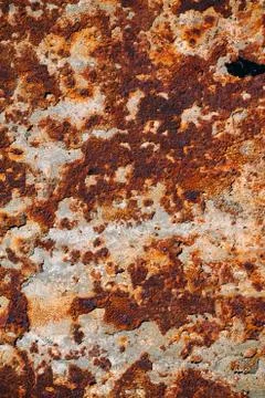 Texture of rusty iron, cracked paint on an old metallic surface, sheet of rus Stock Photos
