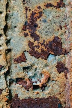 Texture of rusty iron, cracked paint on an old metallic surface, sheet of rus Stock Photos