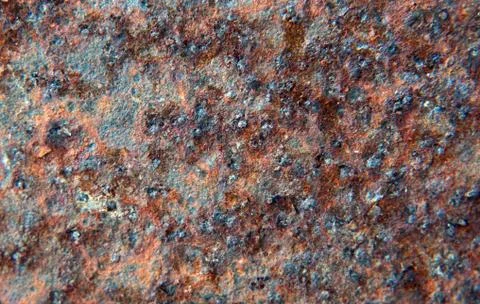 Texture rusty iron sheet closeup. Stock Photos