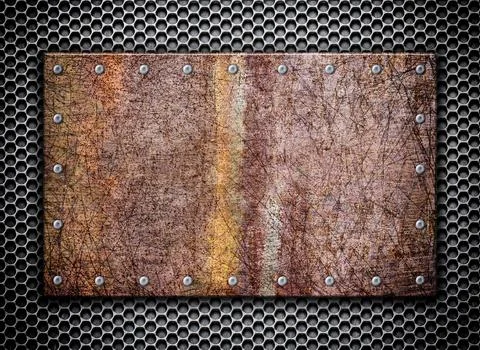 Texture rusty metal grid on the background, 3d, illustration Stock Photos