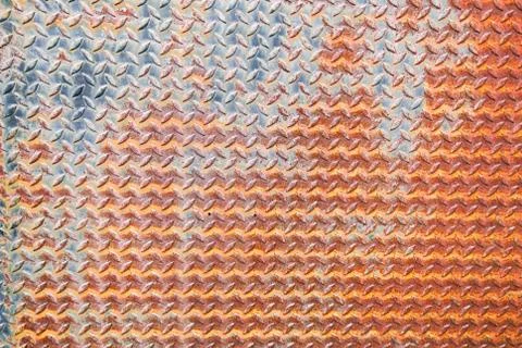 Texture of rusty metal mesh.Closeup Rusty metal plate texture for background. Foto stock