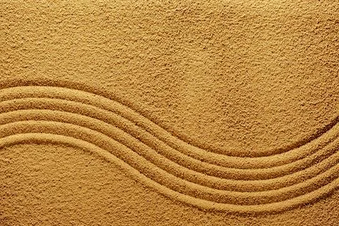 The texture of the sand in summer with smooth lines Stock Photos