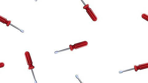 Texture, seamless abstract pattern of construction metal plastic red screwdri Stock Illustration