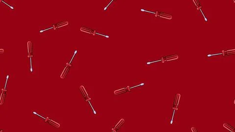 Texture, seamless abstract pattern of construction metal plastic red screwdri Stock Illustration