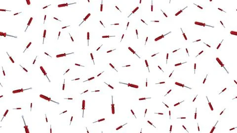 Texture, seamless abstract pattern of construction metal plastic red screwdri Illustrazione stock