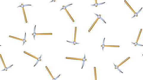 Texture, seamless abstract pattern of construction miner pickaxe with a woode Illustrazione stock