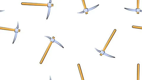 Texture, seamless abstract pattern of construction miner pickaxe with a woode Illustrazione stock