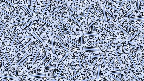 Texture, seamless pattern of metal blue iron spanners construction repair key Illustrazione stock
