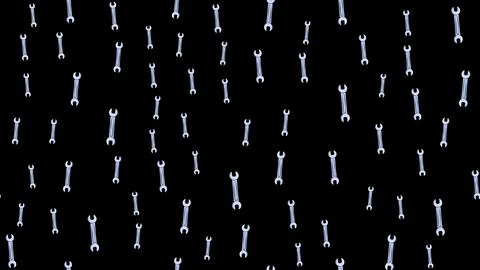 Texture, seamless pattern of metal iron blue gas spanners, metalworker buildi イラスト素材