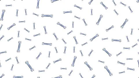 Texture, seamless pattern of metal iron blue gas spanners, metalworker buildi イラスト素材