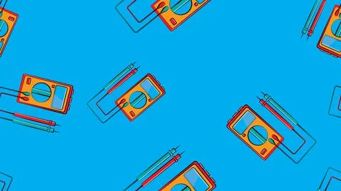 Texture, seamless pattern of red and yellow instruments for measuring the str Stock Illustration