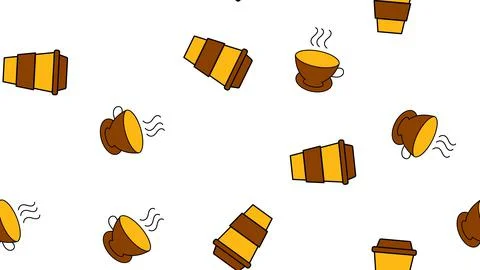 Texture seamless pattern from a set of beautiful nice tasty refreshing coffee Stock Illustration