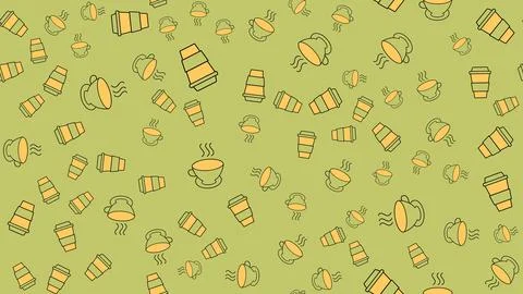 Texture seamless pattern from a set of beautiful nice tasty refreshing coffee Stock Illustration