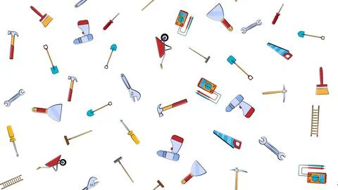 Texture, seamless pattern from a set of construction tools for repair: hammer Illustrazione stock