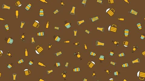 Texture seamless pattern from a set of raivy good tasty refreshing alcoholic  Stock Illustration
