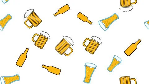 Texture seamless pattern from a set of vintage good tasty refreshing alcoholi Stock Illustration