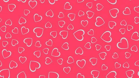 Texture, seamless pattern of white 3d volumetric hearts cut out of paper with イラスト素材