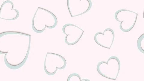Texture, seamless pattern of white 3d volumetric hearts cut out of paper with 스톡 일러스트