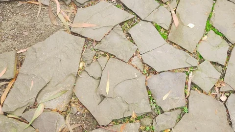 Texture of separate stones on the ground. paved walkway. Stock Footage 97279691