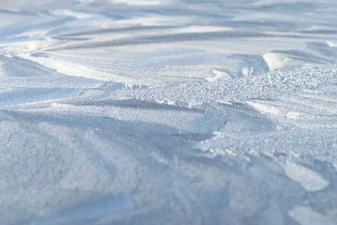 Texture. shallow depth of field. soft focus. frost frost on blue metal. Stock Photos