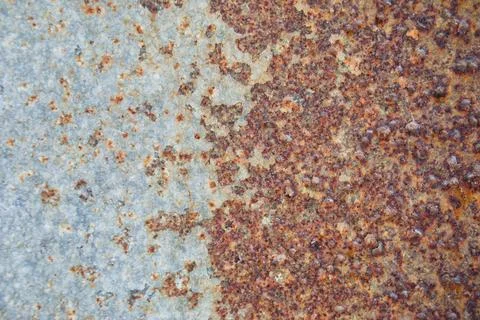 Texture of a sheet metal with rust, old, aged, metal Stock Photos