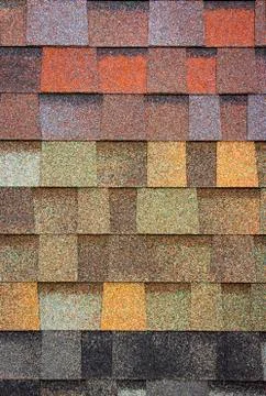 The texture of the shingles is close-up. Roofing material Fotos Stock