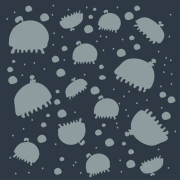 Texture silhouettes jellyfish Stock Illustration