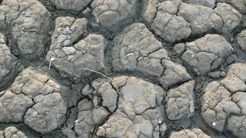 Texture. Slider view of dry deserted land with cracked soil Video stock 94816974
