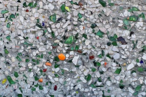 The texture of the small multi-colored stones and glass. Decoration for the i Foto stock