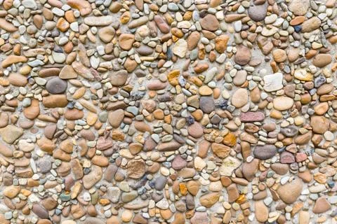 Texture of small white cobble stone. Copyspace, place for text Stock Photos