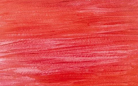 Texture of smears of red paint on canvas close-up Stock Photos