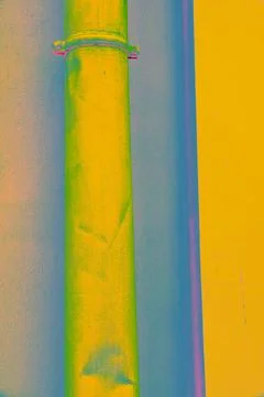 Texture of smooth plastered wall and pipes, background. A plastered wall wi.. 스톡 사진
