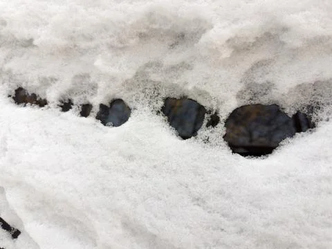 Texture of the snow on the side windows of parked car Stock Photos
