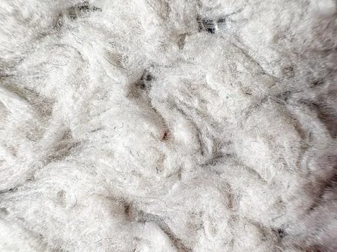 Texture of soft white plaid close-up. Fluffy blanket in macro. Foto stock