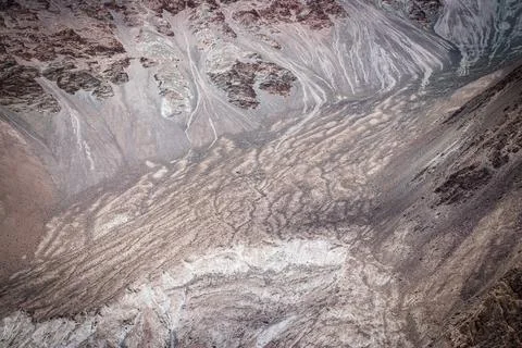 Texture of soil pattern on the high mountain in Leh Ladakh, India. Natural ba Stock-Fotos