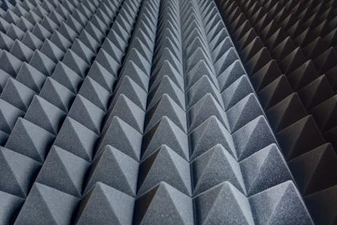 Texture soundproof panels in perspective. Triangles of the same Stock Photos