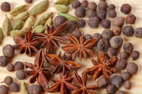 Texture spices in the kitchen Stock Photos