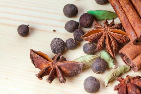 Texture spices in the kitchen Stock Photos