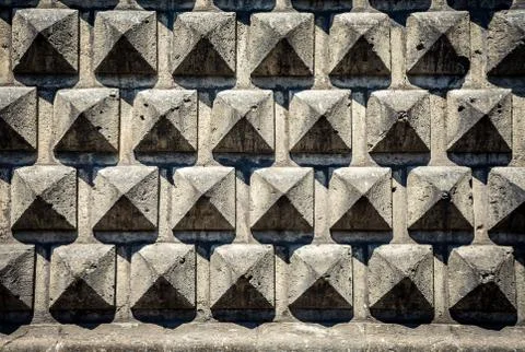 Texture of a stone brick wall in sunlight, Stock Photos