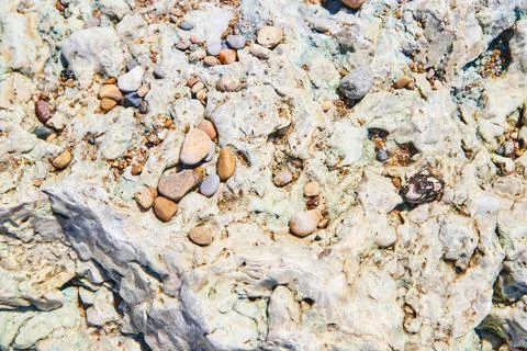 Texture of stone up close with tiny pebbles Stock Photos
