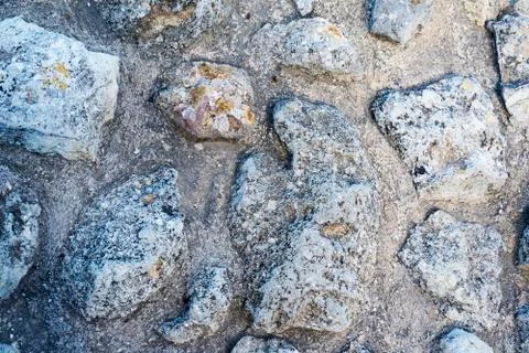 The texture of the stone fence. Stock-Fotos
