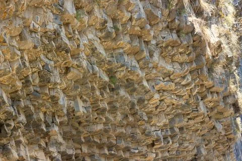 Texture of the stone, moss covered rocks Stock Photos