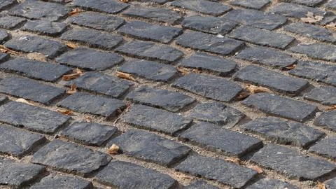 Texture of a stone paving stone pavement Foto stock