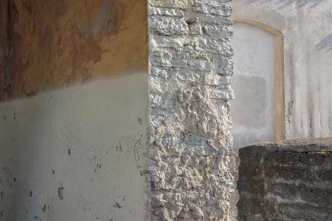 Texture of a stone wall. Old castle stone wall texture background. Stone wall Foto stock