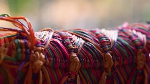 Texture of straw. Craft packaging of the Brazilian Northeast handicraft	 Stock Footage 162515853