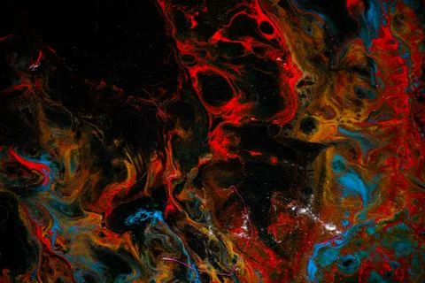 Texture in the style of fluid art. Abstract background with swirling paint ef Stock Illustration