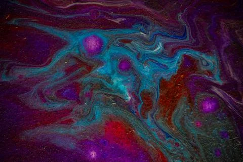 Texture in the style of fluid art. Abstract background with swirling paint ef Stock Photos