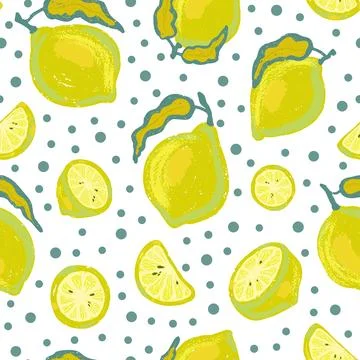 Texture stylized pattern with lemons and limes seamless endless vector rappor Illustrazione stock